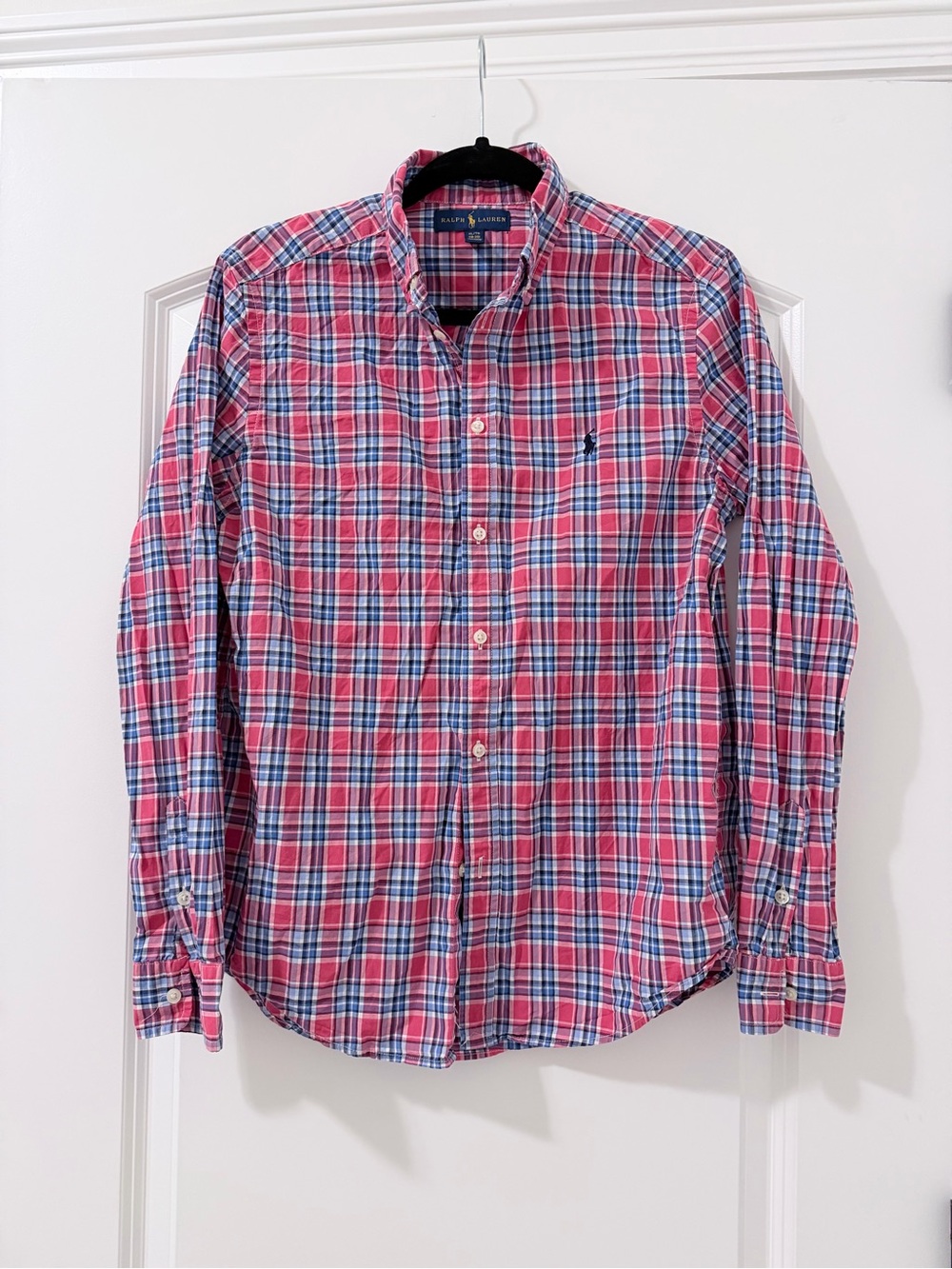 Boys Polo by Ralph Lauren Red & Blue Plaid Button-Down Shirt Size XL (18-20)
